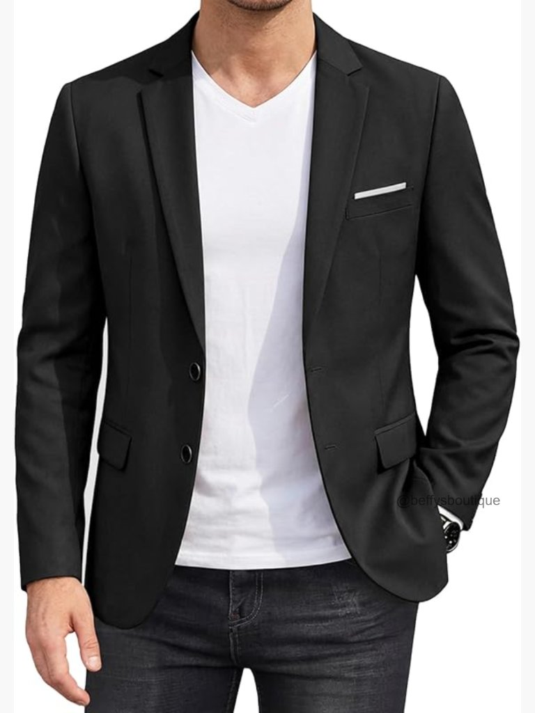 Slim Fit Sport Coat Blazer Lightweight Two Button Jacket